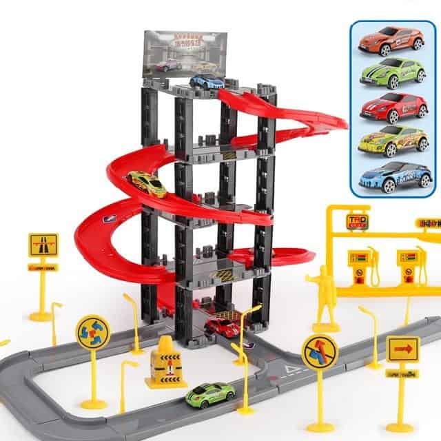 Garaje Coches Juguete Estacionamiento Con Coches Bonitos Y Carretera