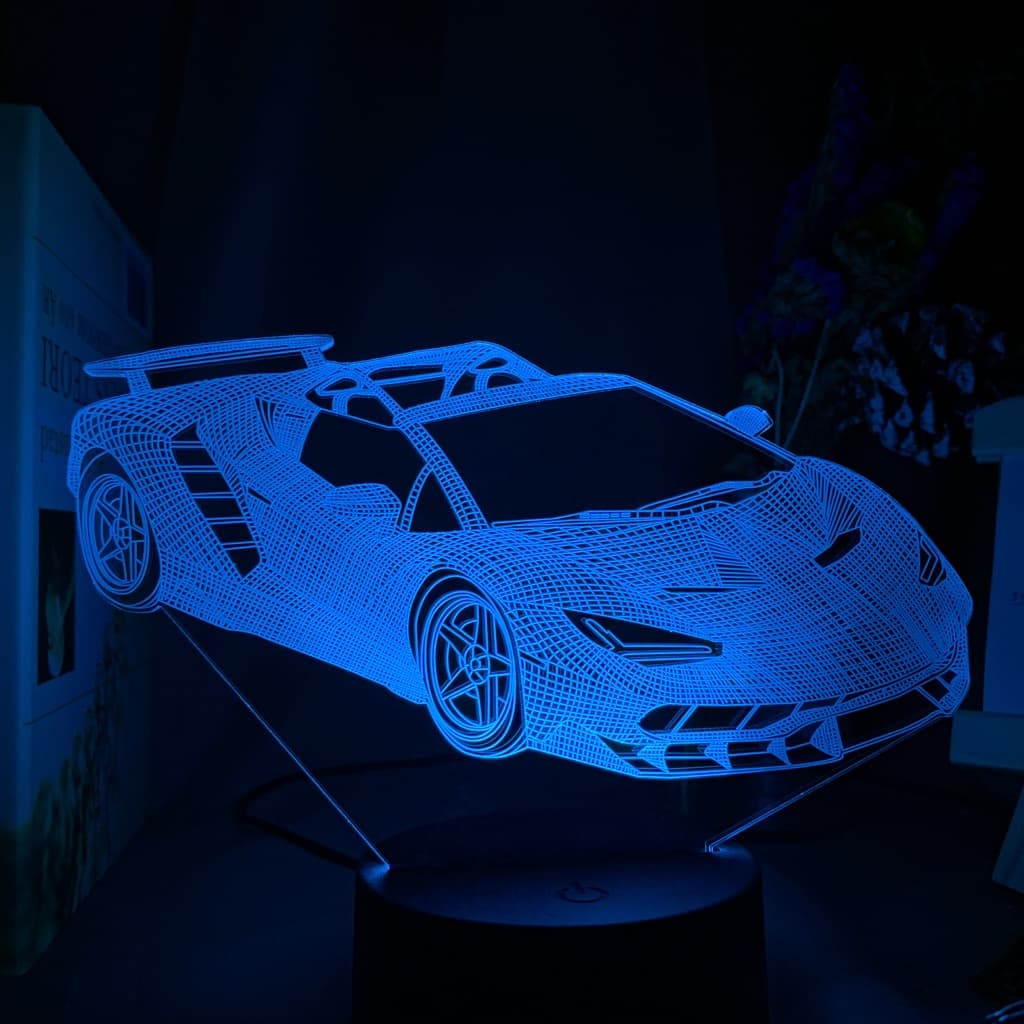 Lamparas Mesita De Noche Coche Lámpara 3D Coche De Carreras