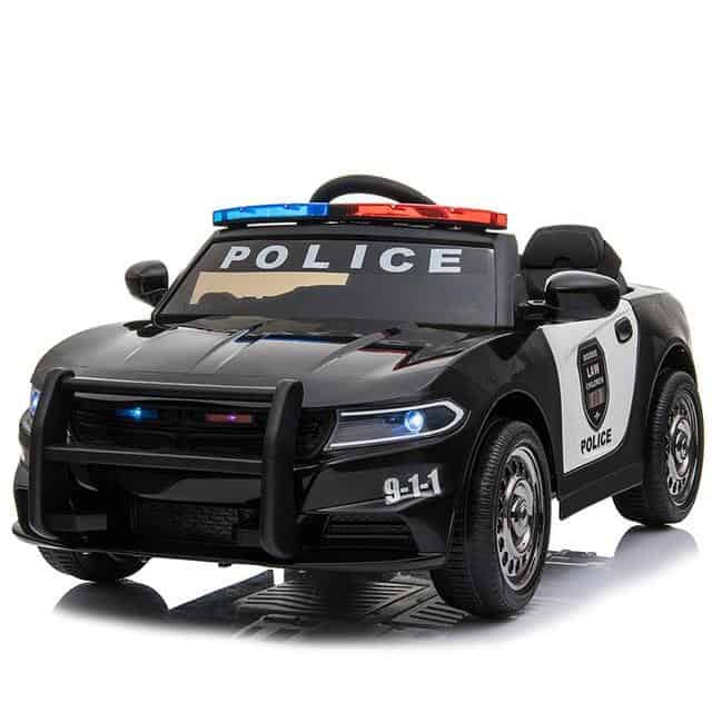 Coche Eléctrico Para Niños Y Bebe Blanco Policía De 2 Plazas